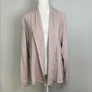 Chloe + Jasmine Pink/Gray Speckled Cardigan Size XL NWT